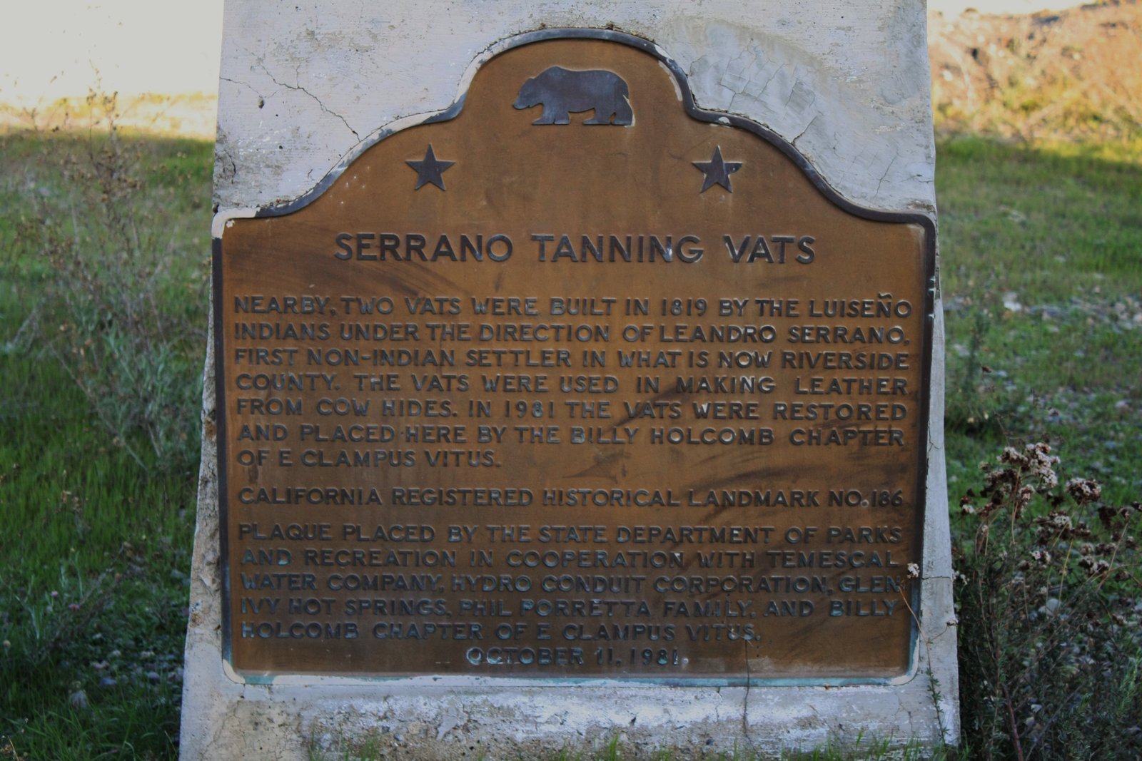 Sun City Marketing — Internet Marketing & Website Design, Serrano Tanning Vats, California Historical Landmark No. 186, near Corona, CA