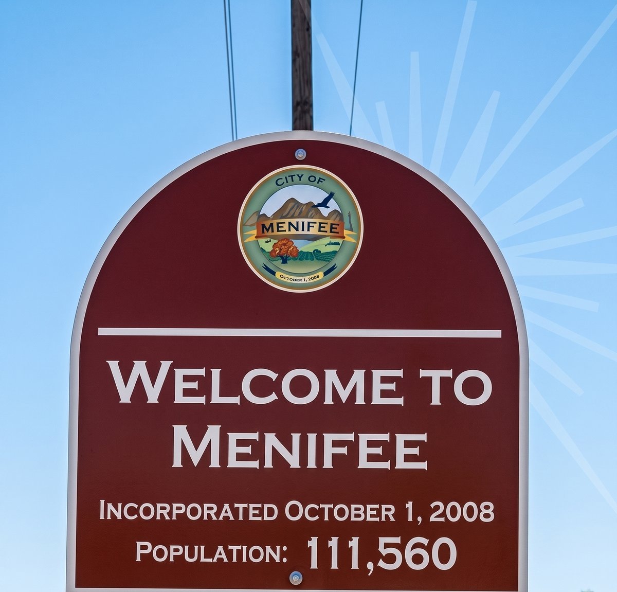 Welcome to Menifee sign — Sun City Marketing, Website Design in Menifee CA