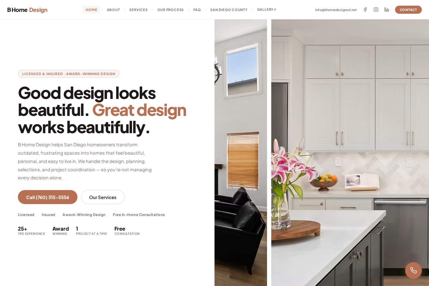 B Home Design website