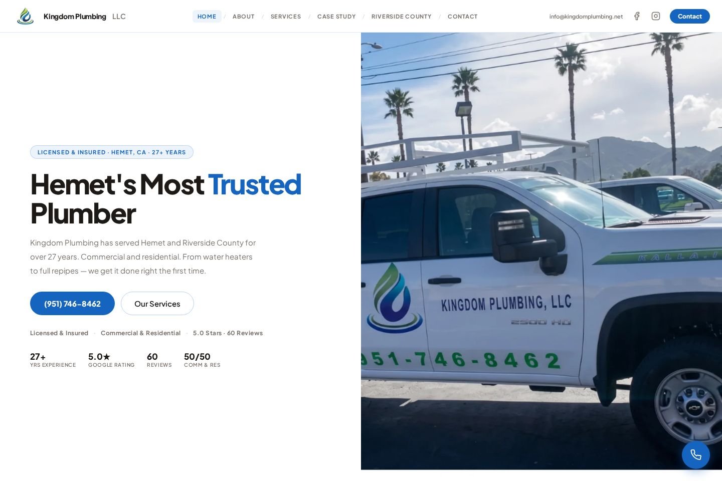 Kingdom Plumbing website